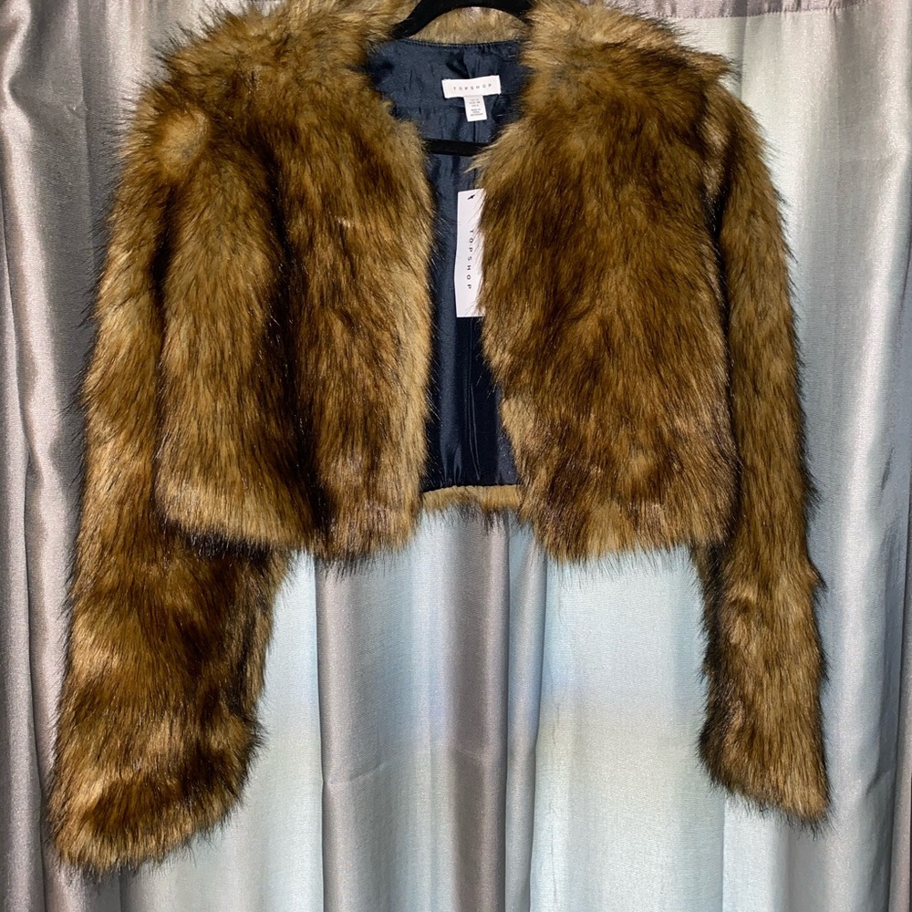 Topshop Faux Fur cropped jacket